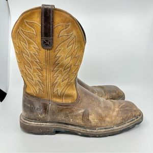 Ariat Men's F2892-11EH Brown Leather Square Toe Cowboy Western Boots - Size 11D